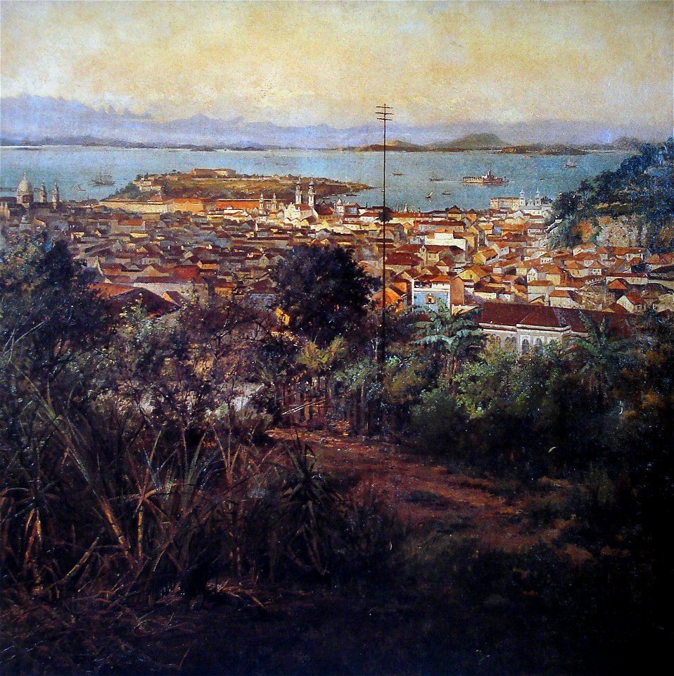 Victor Meirelles - Estudo para Panorama do Rio de Janeiro - Ilha das Cobras e Morro de Santo Antônio - c. 1885