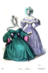 Viennese fashion, 1836-41. Free illustration for personal and commercial use.