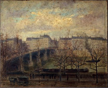 Victor Lecomte - Le pont de la Tournelle en 1918 - P1366 - Musée Carnavalet