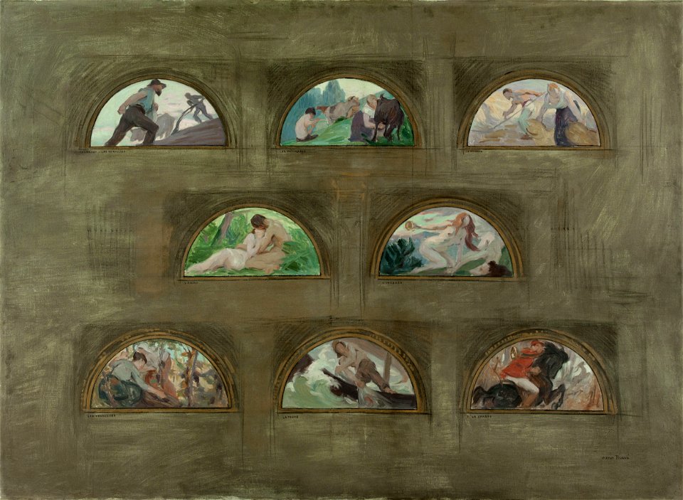 Victor Prouvé - Esquisse pour l'Hôtel de Ville de Paris, Les travaux de la terre. Les plaisirs. Les nourritures de l - PPP4452 - Musée des Beaux-Arts de la ville de Paris
