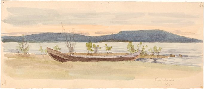 Victor Westerholm - Landscape with boat ashore - A II 1428 - Finnish National Gallery