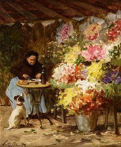 Victor Gabriel Gilbert Blumenmarkt vor La Madeleine Paris