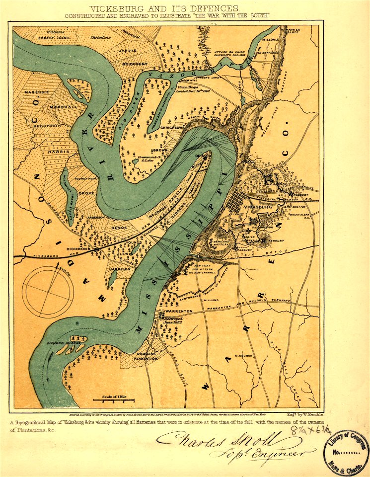 Vicksburg and its defences. Constructed and engraved to illustrate The war with the South LOC 99447426