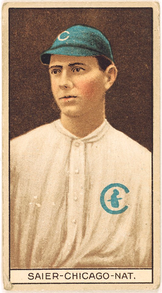 Victor Saier, Chicago Cubs, baseball card portrait LCCN2008677969