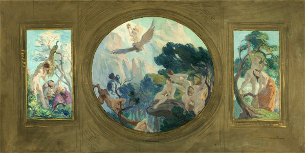 Victor Prouvé - Esquisse pour l'Hôtel de Ville de Paris , Les Fleurs. L'Ambroisie. Les Fruits - PPP4451 - Musée des Beaux-Arts de la ville de Paris