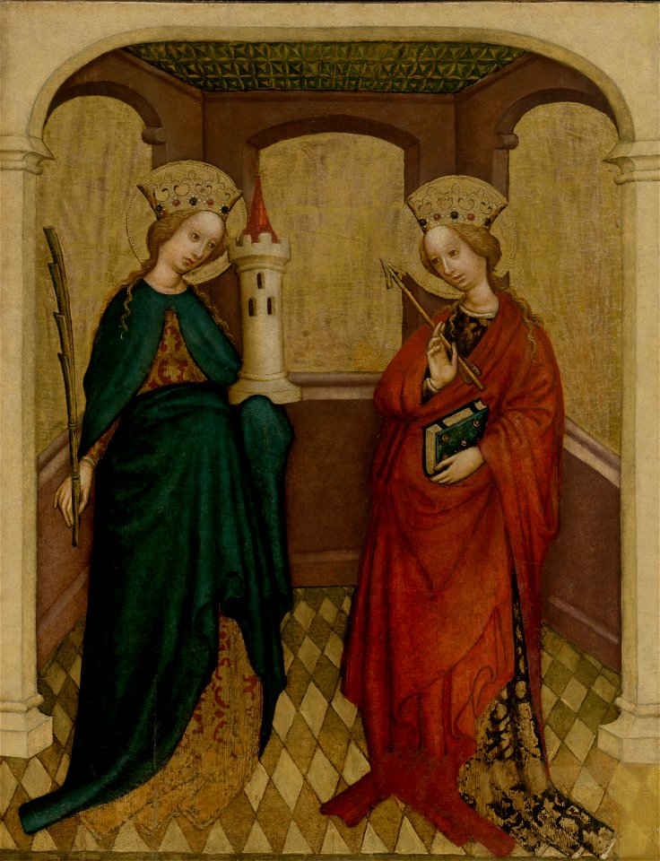Viedenský maliar - Tabuľa so sv. Barborou a sv. Uršulou - O 6711 - Slovak National Gallery