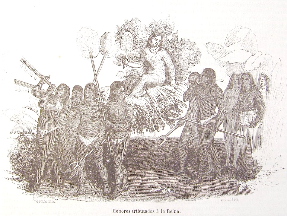 Vida y viajes de Cristobal Colón, 1851 Honores tributados a la Reina (3819533241)