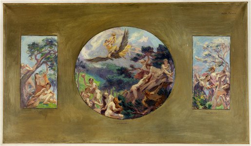 Victor Prouvé - Esquisse pour la salle à manger de l'Hôtel de Ville de Paris , Les Fruits - L'Ambroisie - Les Fleurs (plafond) - PPP4217 - Musée des Beaux-Arts de la ville de Paris