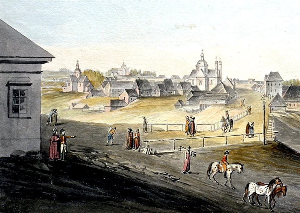 Viciebsk, Zaručaŭje. Віцебск, Заручаўе (J. Pieška, 1800)