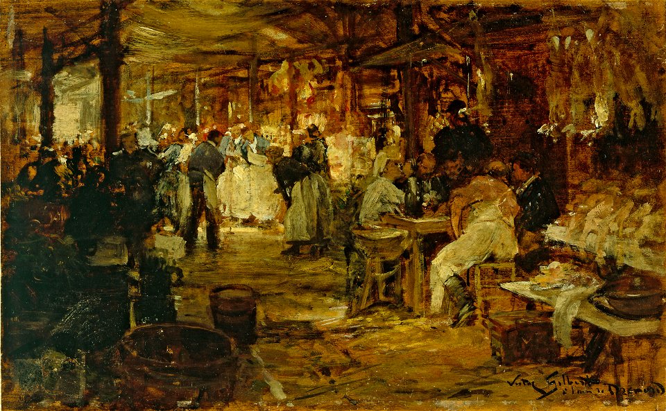 Victor-Gabriel Gilbert - Le marché de la Madeleine - P123 - Musée Carnavalet