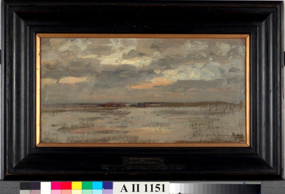 Victor Westerholm - Näköala Reiniltä Düsseldorfin luona - A II 1151 - Finnish National Gallery