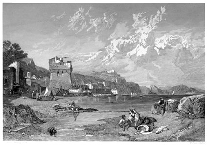 Vietri early proof engraving by William Miller after Clarkson Stanfield
