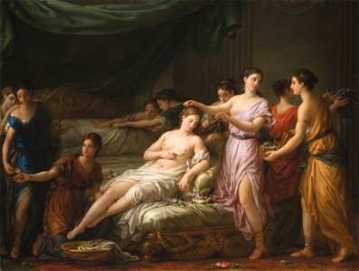 Women in Classical Dress Attending a Young Bride by Joseph-Marie Vien