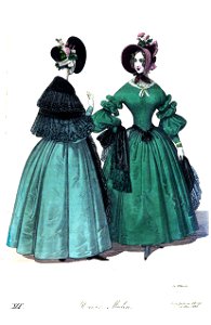 Viennese fashion, 1836-45. Free illustration for personal and commercial use.