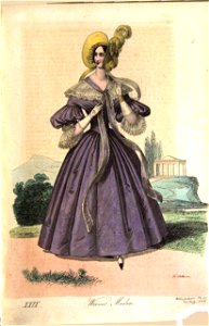 Viennese fashion, 1836-29. Free illustration for personal and commercial use.