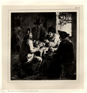 Vieillards jouent aux cartes dans un cabaret (BM 1869,0410.105)