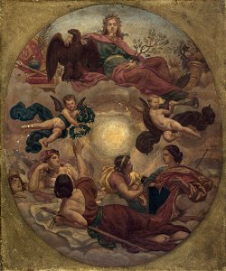 Victor François Eloi Biennourry - Esquisse pour le plafond du ministère des Finances , L'Empire couronnant les arts (Commande pour la - PPP4630 - Musée des Beaux-Arts de la ville de Paris