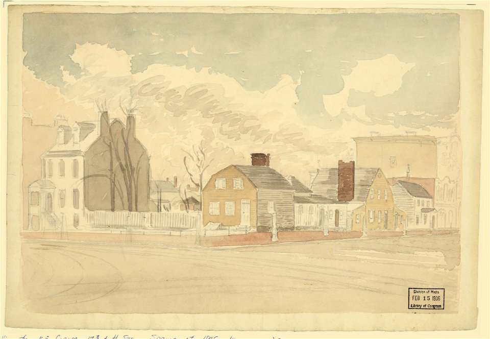 View from N.E. corner, 17th & H sts, Spring of 1875. Washington, D.C. LCCN2004662244