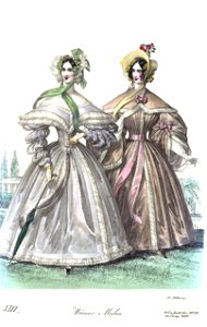 Viennese fashion, 1836-26. Free illustration for personal and commercial use.
