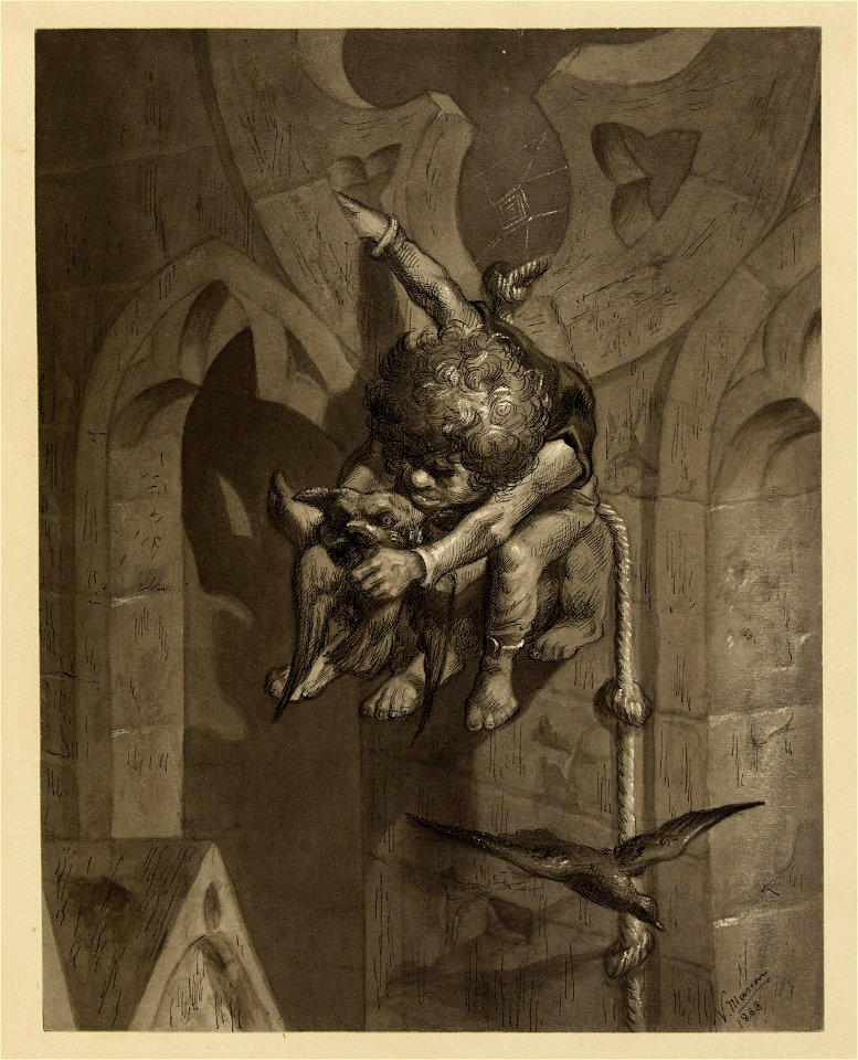 Victor Masson, Quasimodo dénichant des oiseaux, v. 1868. Maison de Victor Hugo. Paris