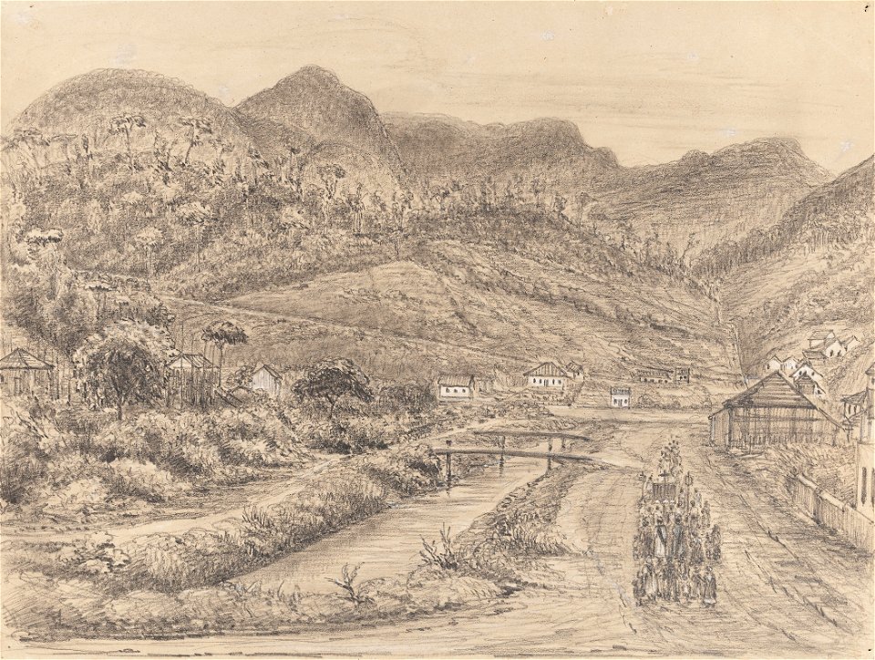 View from the Hotel Oriental Petropolis March 8th 1855, da Coleção Brasiliana Iconográfica
