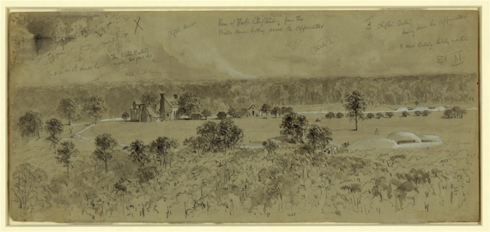 View of Fort Clifton Rebel from the Mills House looking across the Appomattox LCCN2004661222