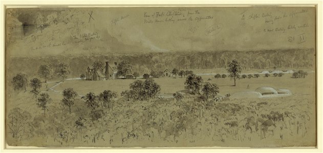 View of Fort Clifton Rebel from the Mills House looking across the Appomattox LCCN2004661222