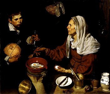 Vieja friendo huevos, by Diego Velázquez