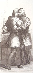 Vida y viajes de Cristobal Colón, 1851 Colón abrazó al bravo Mendez... (3820337476)