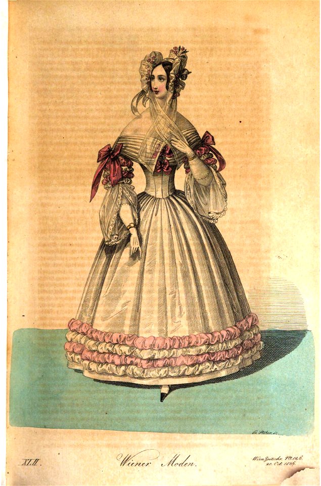 Viennese fashion, 1836-42. Free illustration for personal and commercial use.