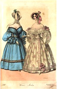 Viennese fashion, 1836-24. Free illustration for personal and commercial use.