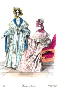 Viennese fashion, 1836-52. Free illustration for personal and commercial use.