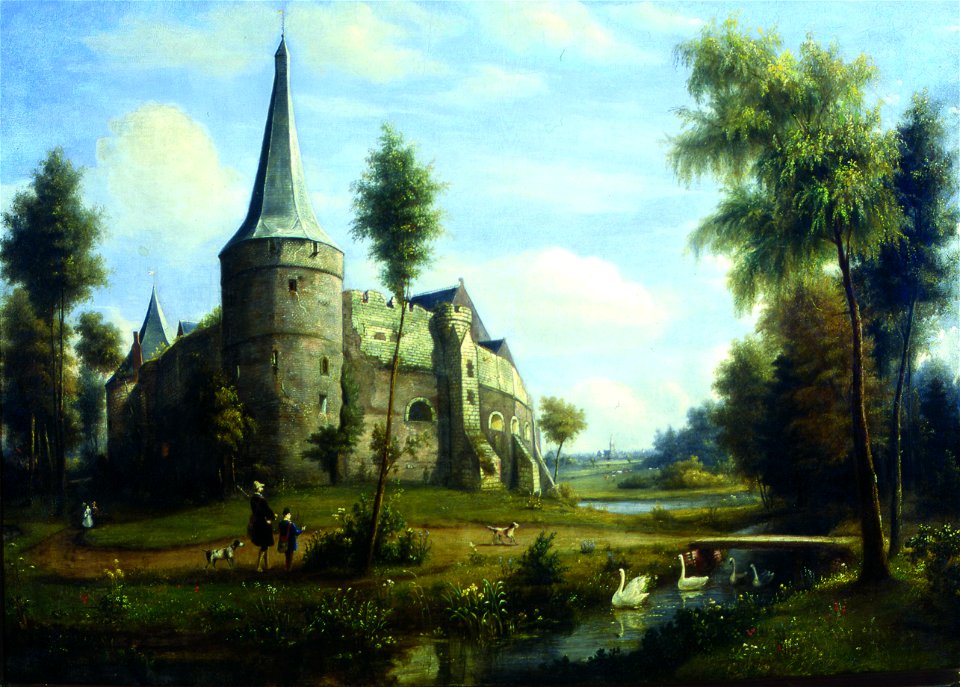 View of Kasteel Horn by Johannes Adrianus van der Drift Limburgs Museum L03859