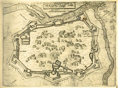 VIENNA, Città principal d' Ongheria, in modo che al presetne é fortificata - Camocio Giovanni Francesco - 1574