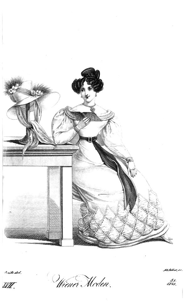 Viennese fashion, 1825 (25). Free illustration for personal and commercial use.