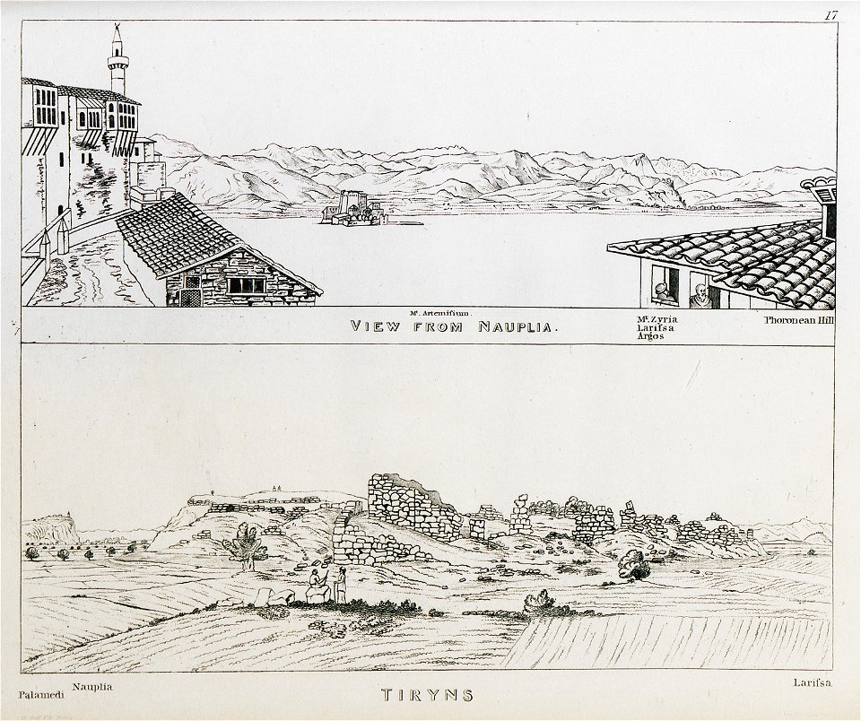View from Nauplia Tiryns - Gell William - 1810