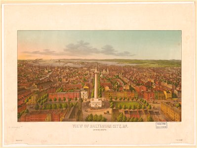 View of Baltimore City, Md., looking South - lith. & print by E. Sachse & Co. 5 N. Liberty St. Balto. LCCN2012648855