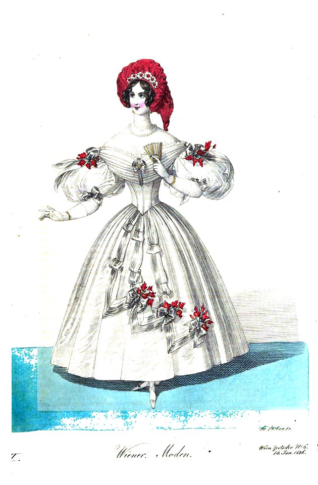 Viennese fashion, 1836-2. Free illustration for personal and commercial use.