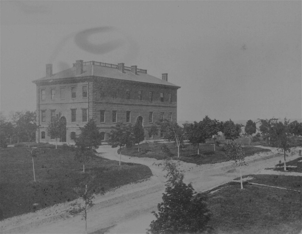 View of Ballou Hall from East Hall, 1863