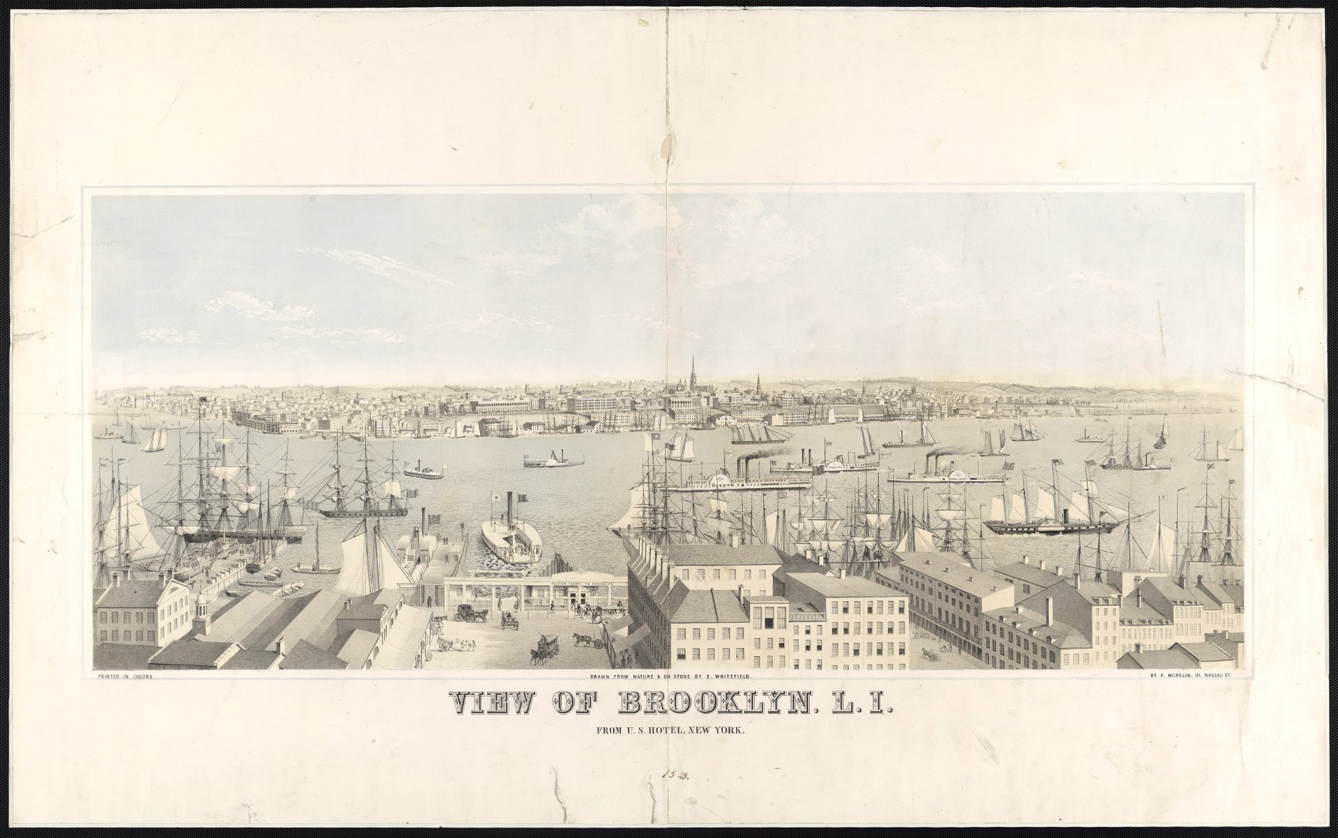 View of Brooklyn, L.I. from U.S. Hotel, New York - drawn View of Brooklyn, L.I. from U.S. Hotel, New York - drawn