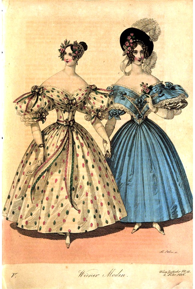 Viennese fashion, 1836-7 - Free Stock Illustrations | Creazilla