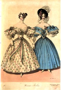Viennese fashion, 1836-7. Free illustration for personal and commercial use.
