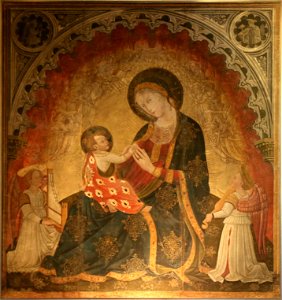 Vierge et enfant, avec anges musiciens