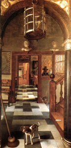 View of a Corridor 1662 Samuel van Hoogstraten. Free illustration for personal and commercial use.
