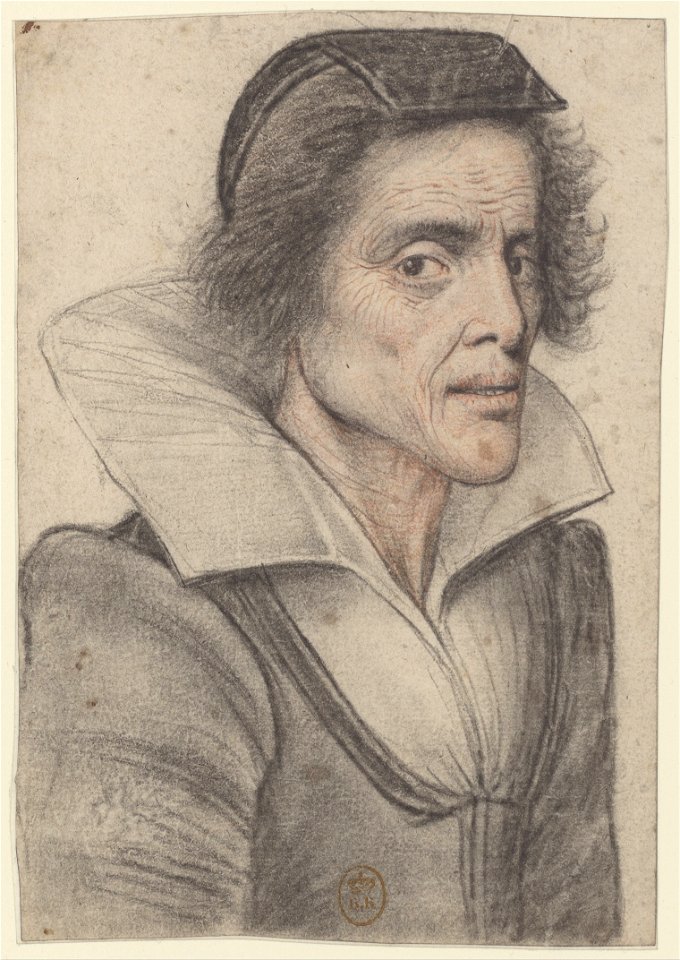 Vieille femme, coiffée d'un chaperon, vue de trois quarts à droite (Nicolas Lagneau)