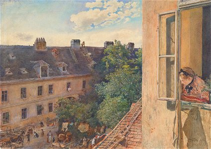 View in the Alser suburb, by Rudolf von Alt
