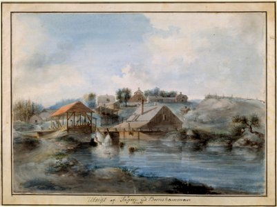 View from the Bernshammar Sawmill (Pehr Nordquist) - Nationalmuseum - 24158