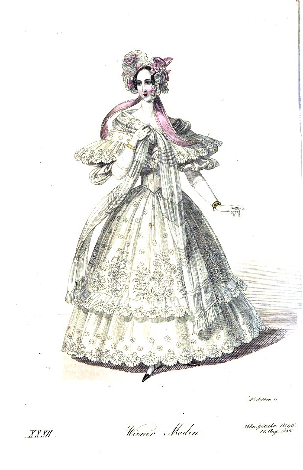 Viennese fashion, 1836-32. Free illustration for personal and commercial use.