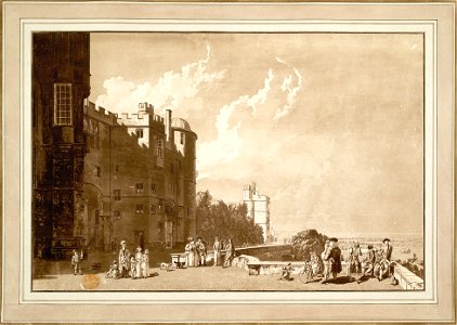 View from the terrace of Windsor Castle looking westward by Paul Sandby 1776. Free illustration for personal and commercial use.