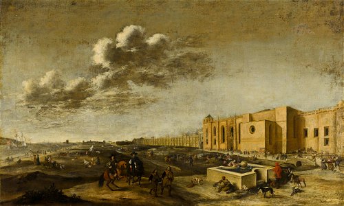 View of Belem Monastery near Lisbon by Dirck Stoop Mauritshuis 172. Free illustration for personal and commercial use.